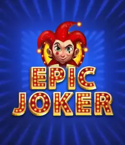 Step into the energetic world of Epic Joker slot by Relax Gaming, highlighting a cheerful joker with a vivid hairstyle against a luminous blue background. This graphic portrays the joy and humor of classic slots, great for fans of classic casino aesthetics, delivering a charming gaming experience.