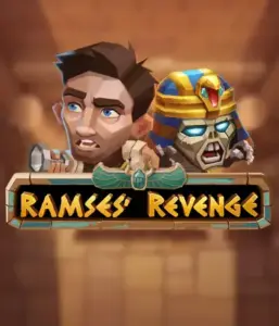 Explore the mysterious world of Ramses' Revenge slot by Relax Gaming, featuring a startled explorer and a menacing mummy against an Egyptian tomb backdrop. This graphic portrays the excitement of Egyptian archaeology, ideal for those interested in historical adventures, delivering a gripping escape. 